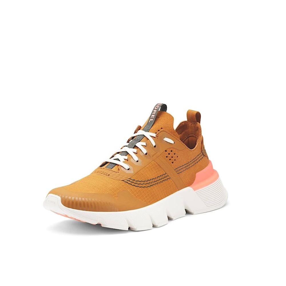 Sorel 7.5 Women’s • Kinetic Rush Ripstop Sneaker • Burnished Amber/Coral Glow